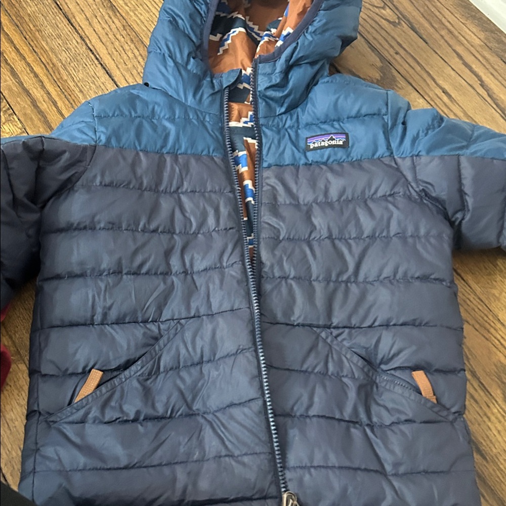 Patagonia Kids Two-Tone Blue Puffer Jacket